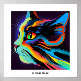 Poster Gato Felino Pop de Arte Colorida