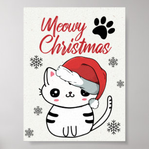 Poster Gato Feliz de Natal