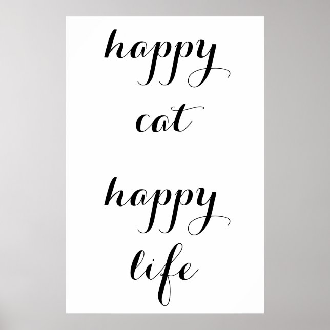 Poster Gato Feliz, Vida Feliz (Frente)