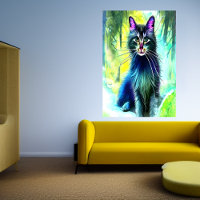 Gato florestal norueguês na floresta | Arte AI