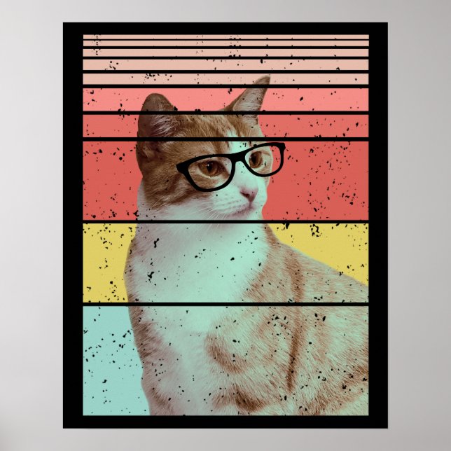 POSTER GATO FOFINHO ENGRAÇADO MODERNO VINTAGE  (Frente)