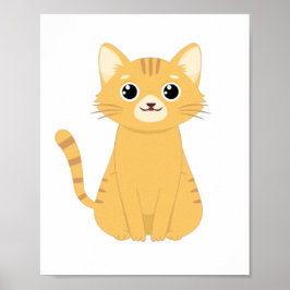 Poster Gato Fofo Kawaii 