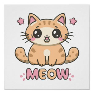 Póster gato fofo mia