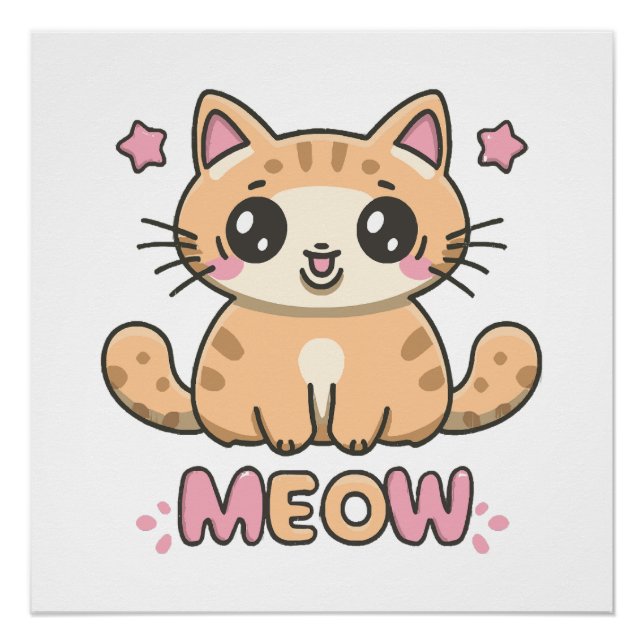 Póster gato fofo mia (Frente)