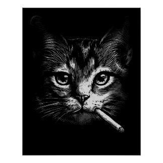 Póster Gato Fumante
