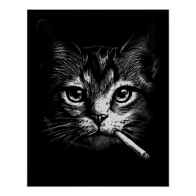 Póster Gato Fumante  (Frente)
