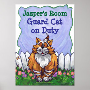 Póster Gato Gengibre Cartaz do Meu Quarto