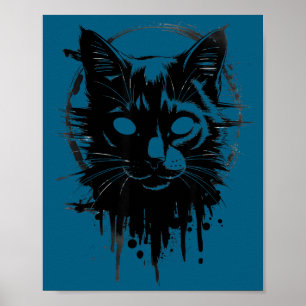 Poster Gato Gótico Fofo e Assustador Desenho Kitty Alt Ng
