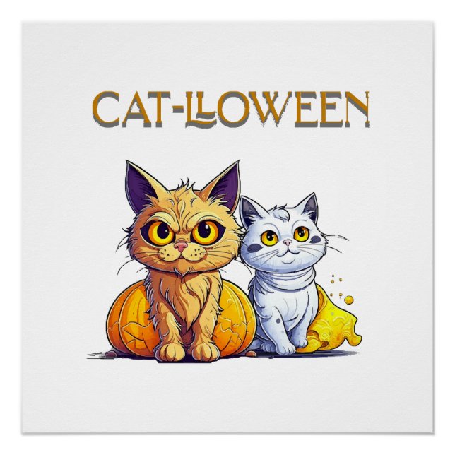 Póster Gato Halloween  (Frente)
