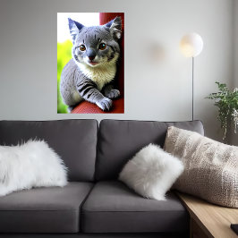 Poster Gato Híbrido legal e adorável Koala | Arte AI