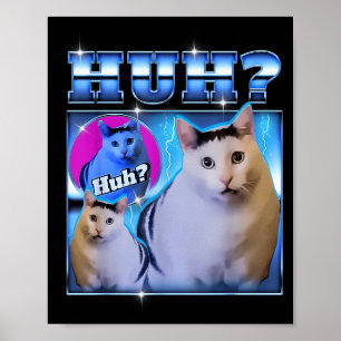 Poster Gato Huh Gato Engraçado Meme Gato Estranho Contraf