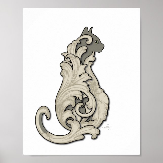 Poster Gato Illustrista (Frente)