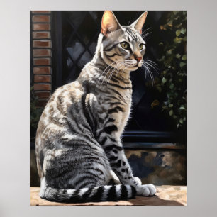 Poster Gato-Impressão de-Arte Gato-Egípcio