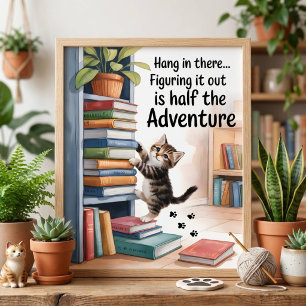 Poster Gato Inspirador Engraçado Segure Firme