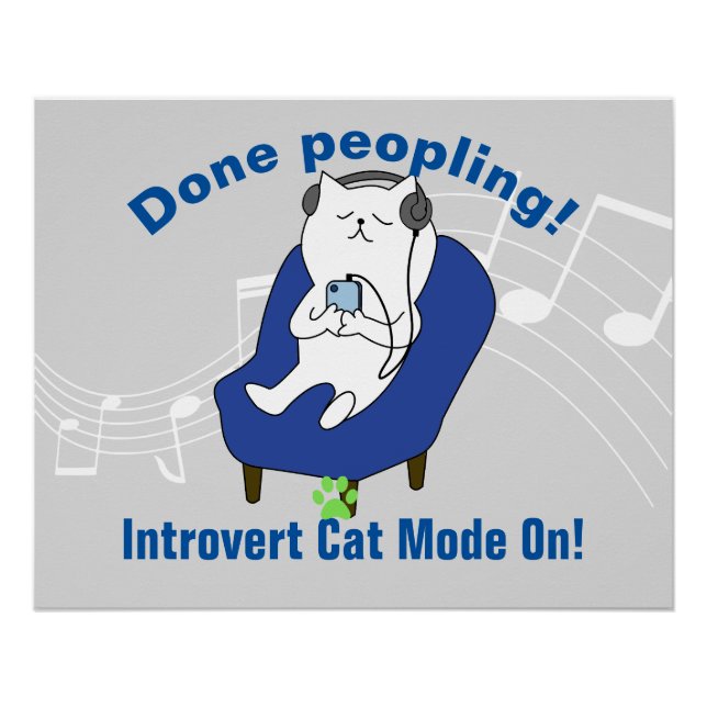 Póster Gato Introvertido (Frente)