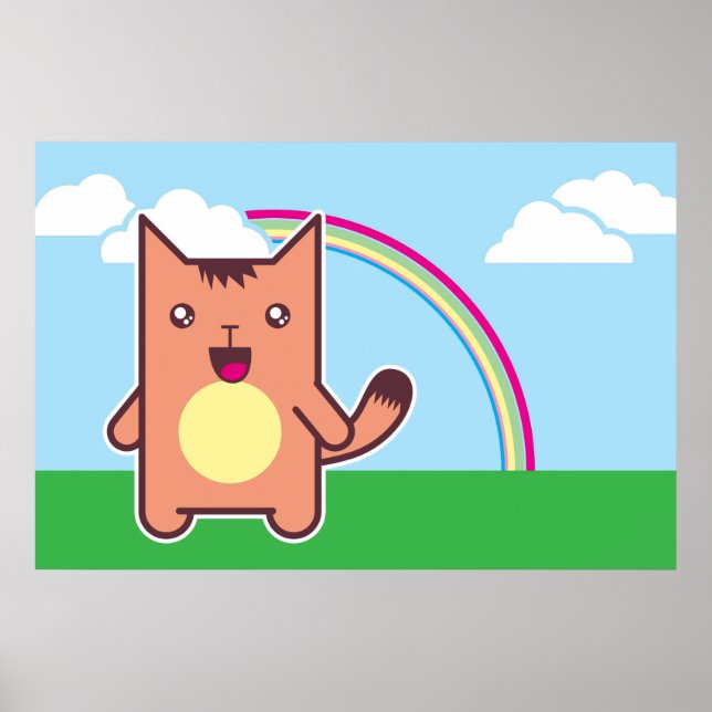 Póster Gato Kawaii (Frente)