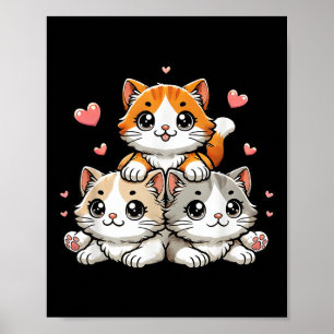 Poster Gato Kawaii Gato Neko Engraçado Gatinho Gato Prese