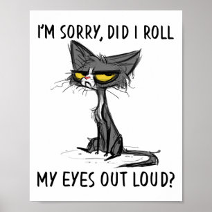 Poster Gato Kitten Eu Espalhei Meus Olhos Em Alto, Engraç