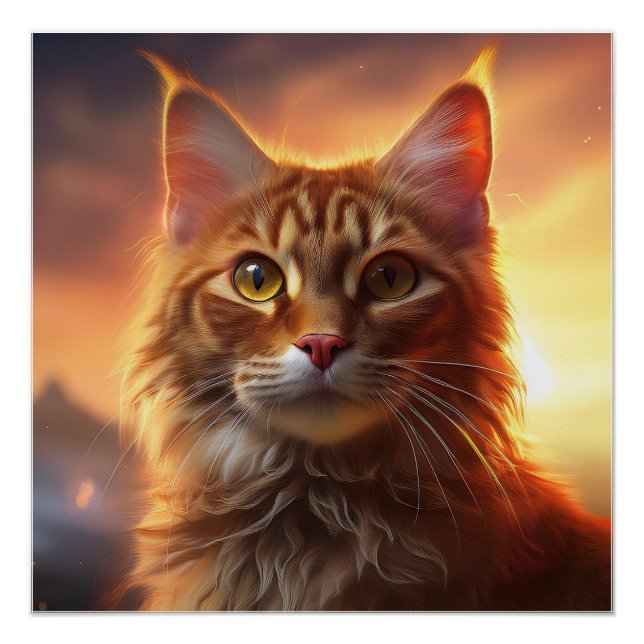 Póster Gato Kurilian Bobtail (Frente)