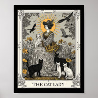 Gato Lady Tarot Card Vintage Gótica Mulheres Gótic