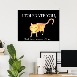Poster Gato Laranja Apático Tolerante