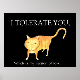 Poster Gato Laranja Apático Tolerante