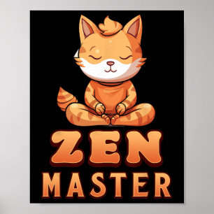 Poster Gato Laranja Yoga Mestre Zen Gato Laranja Tabby Yo