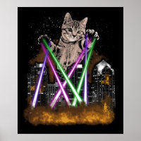 Gato Laser Destrui Cidade Com Pinças Bonitas Adorá