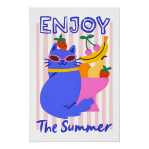 Póster Gato Legal Aproveitando o Verão