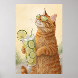 Poster Gato legal com Citrus: Ilustração das Víblias de V