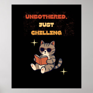 Poster Gato Leitor Engraçado
