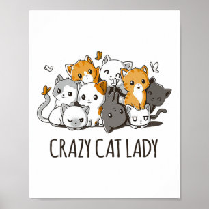 Poster Gato Louco, Gama, Gatinho, Gatinho, Camisa
