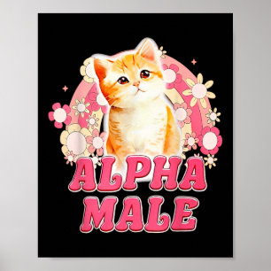 Poster Gato Macho Alfa Filhote Engraçado Para Homens Mulh