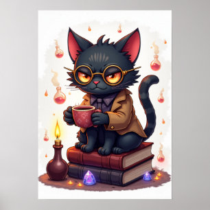 Poster Gato Mal-Humorado Leitor de Academia Sombria Livre