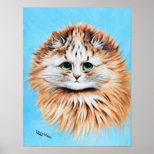 Poster Gato Malhado com Olhos Verdes, Louis Wain