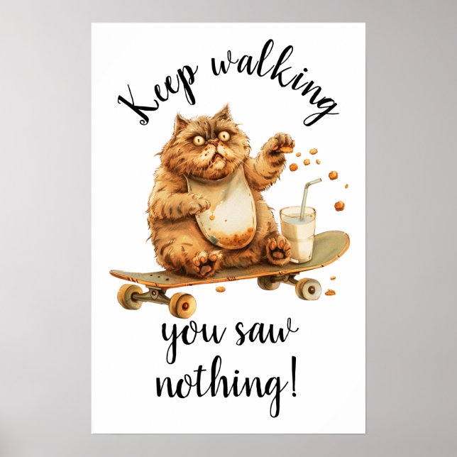 Poster Gato marrom chocado (Frente)