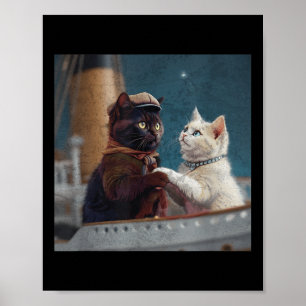 Poster Gato Meme Engraçado Filme Titanic Rms Cruzeiro Hom