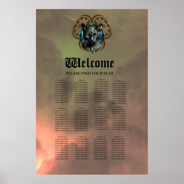 Poster Gato místico do Egito, negro como a noite (Frente)