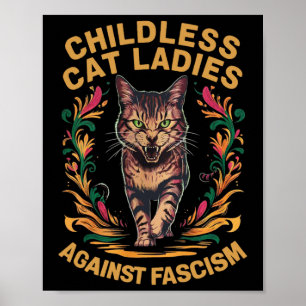 Poster Gato Mulheres Contra Fascismo Engraçado Feminista