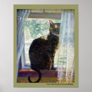 Póster Gato na janela por Lora Shelley