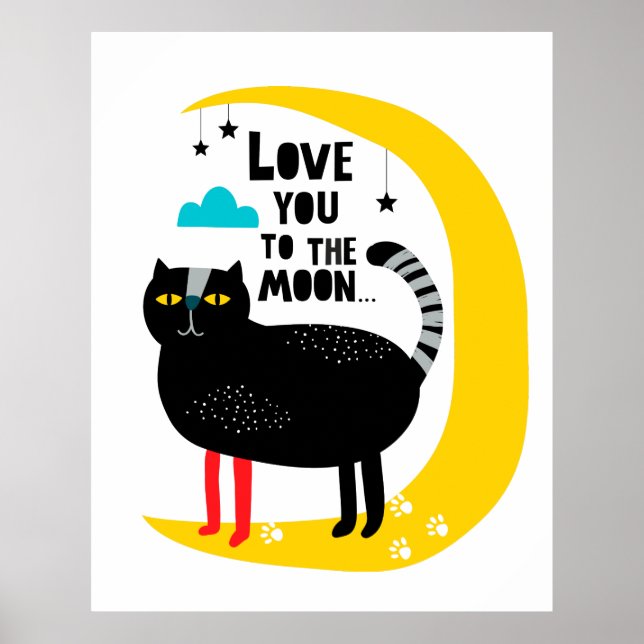 Poster Gato na lua (Frente)