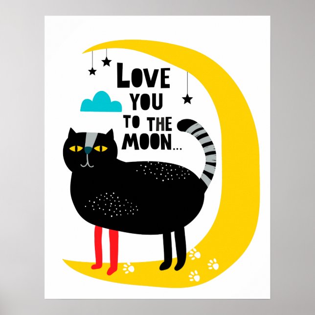 Poster Gato na lua (Frente)
