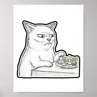 Poster Gato na Mesa de Jantar