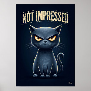 Poster Gato Não Impressionado – Personagem de Desenho Ani