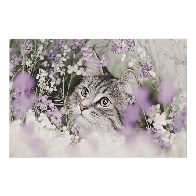 Póster Gato nas Flores (Frente)