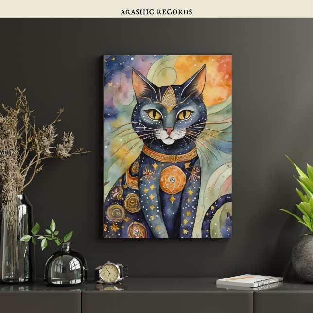 Poster Gato Negro Cósmico Arte Celestial Espírito Magico (Criador carregado)