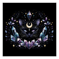 Gato Negro Cristal Fantasy Esoteric