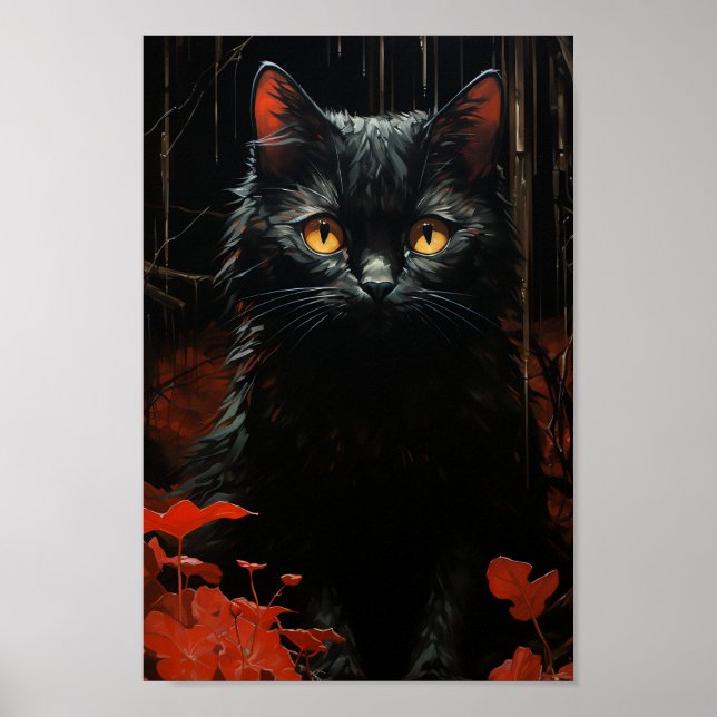 Poster Gato Negro Halloween (Frente)