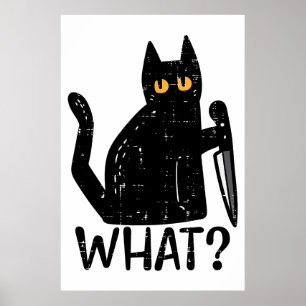 Poster Gato Negro Que Faca Engraçada Pet De Halloween Ass