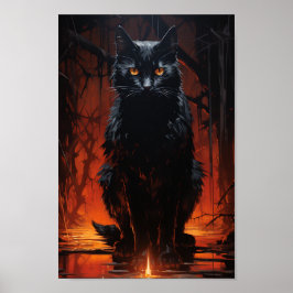 Poster Gato Negro Spooky